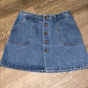 High rise denim skirt